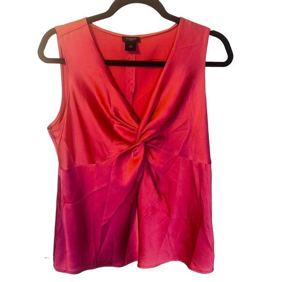 Ann Taylor Pink Sleeveless Twist Front V-Neck Blouse Sz 6 - Picture 1 of 6